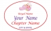 White Oval name Badge Artwork 47 Pink